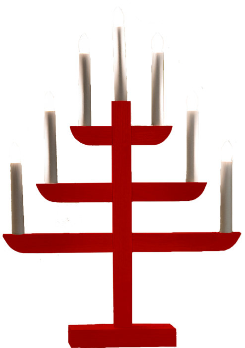 Adventsljusstake 7-armad Pyramid Röd 46 cm Konstsmide